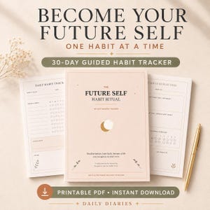 Future Self Habit Tracker | Daily, Monthly Goal Planner (Digital Download PDF)