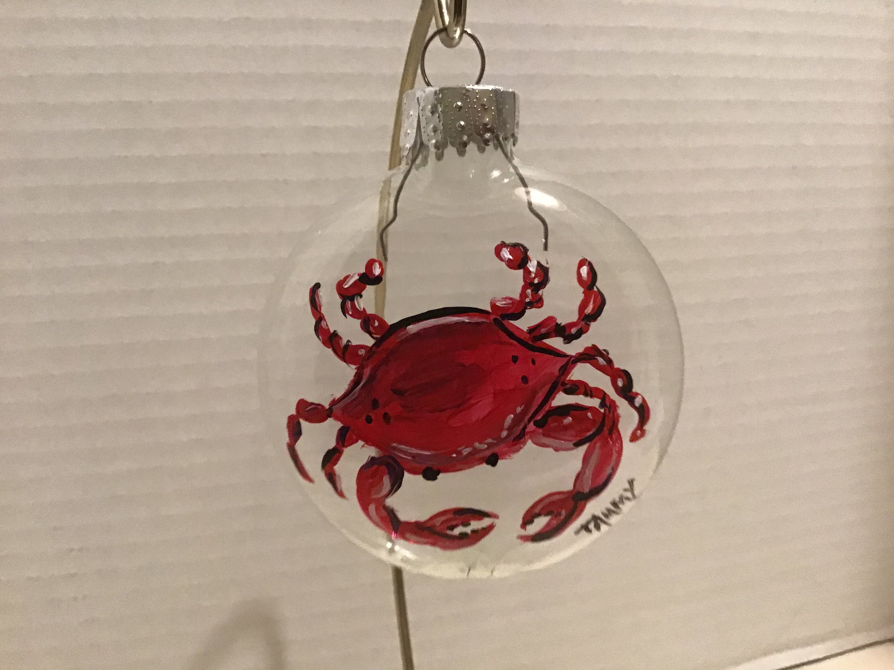 Ornament Glass Crab Red Hand Painted - Etsy