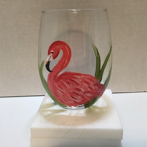 Flamingo Wine Glasses Etsy