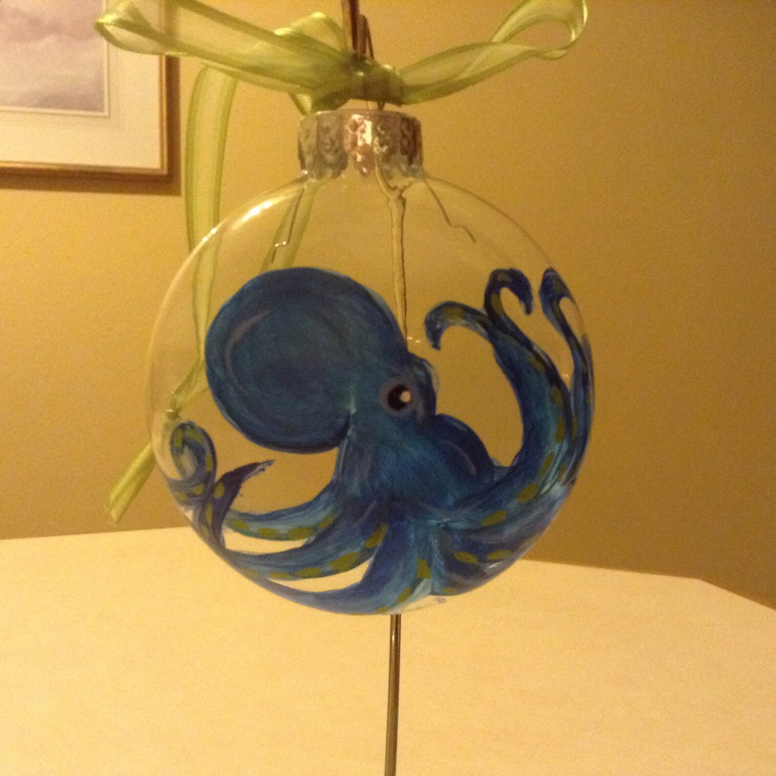 Ornament glass octopus handpainted Etsy