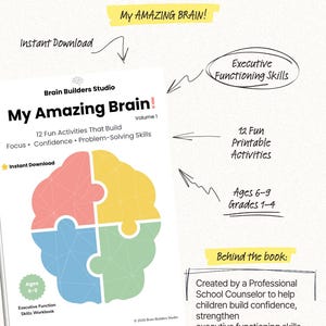 Executive Function Workbook for Kids Ages 6-9 | Focus, Confidence, Problem-Solving (Instant Download)