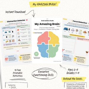 Executive Function Workbook for Kids Ages 6-9 | Focus, Confidence, Problem-Solving (Instant Download) image 2
