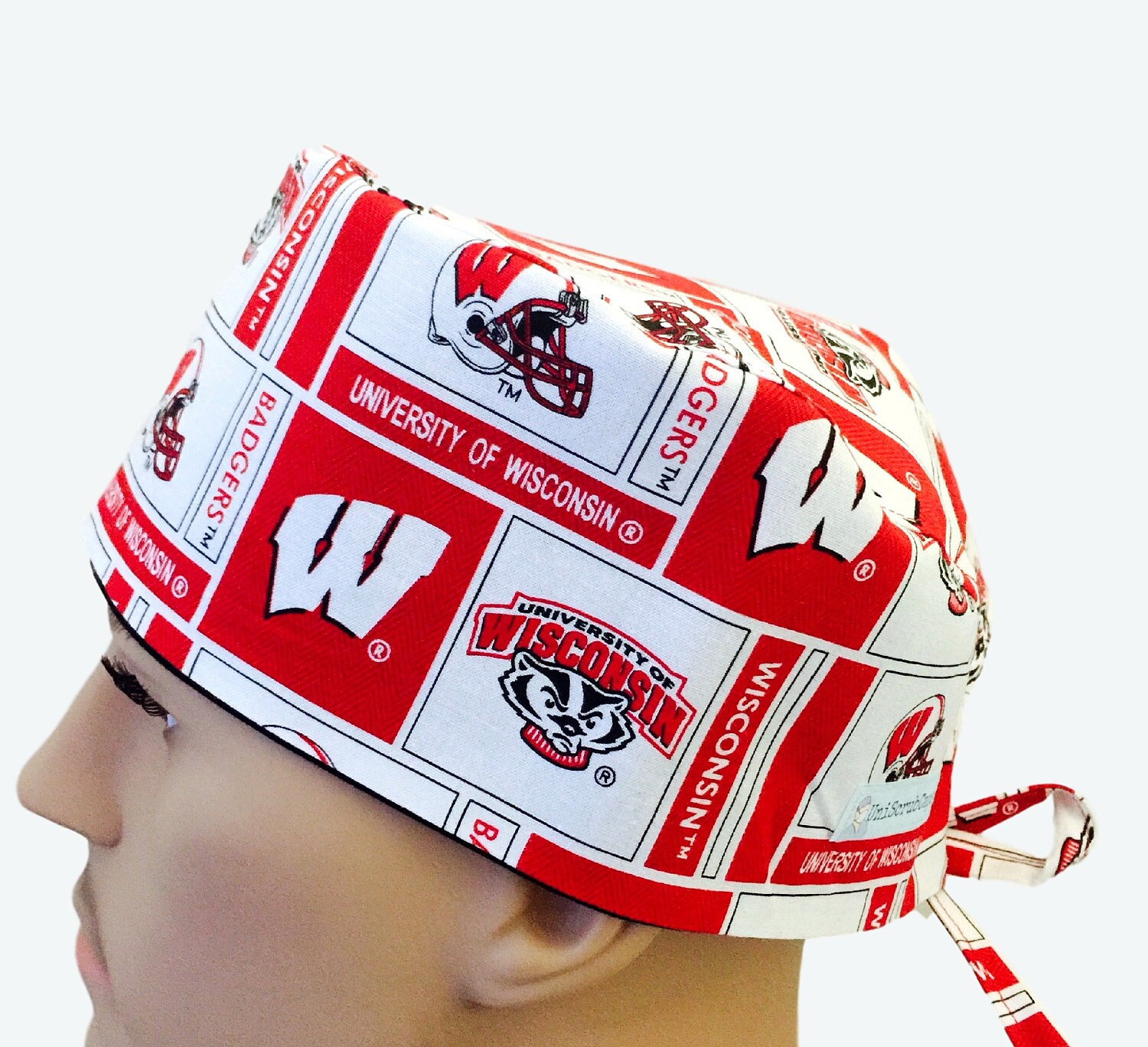Wisconsin Badgers Scrub Cap University of Wisconsin Scrub Etsy