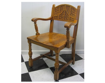 Purdue University Memorial Union Romweber Oak Art Deco-Gothic Dining Hall Chair