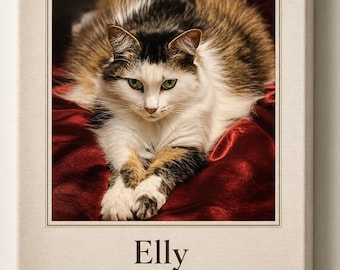 Custom Pet Memorial Canvas, Personalized Dog Cat Portrait, Pet Loss Sympathy Gift, Proof Included