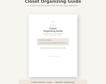 Closet Organizing Guide | Decluttering Workbook | Printable Home Organization PDF | 7-Page Digital Download