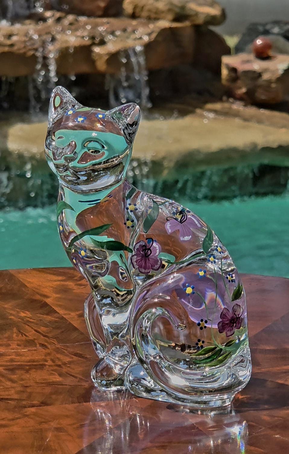 Vintage Lenox Glass Cat - Etsy