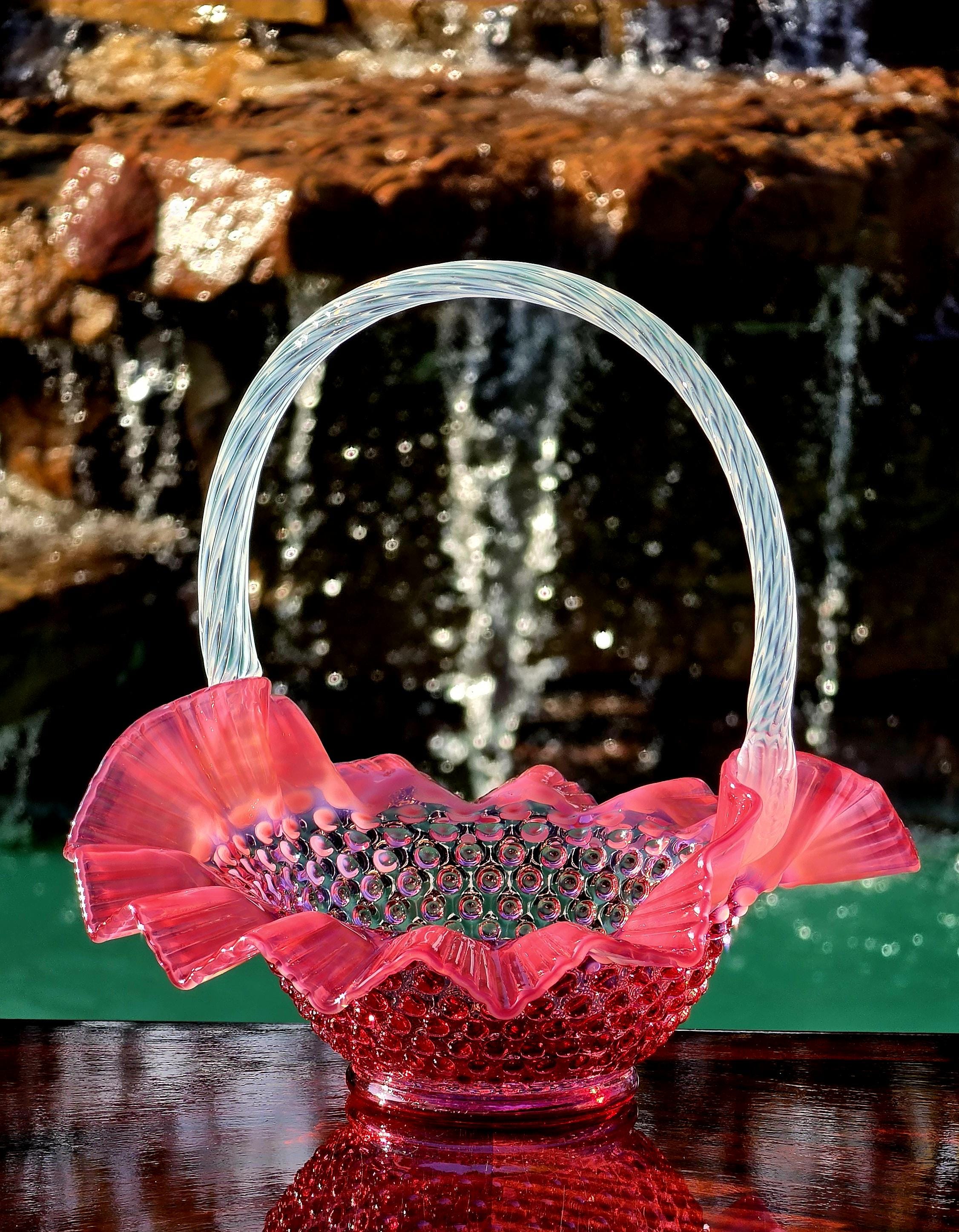 Fenton Pink Basket - Etsy