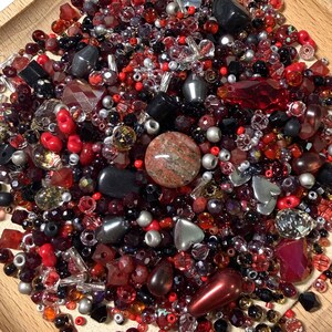 Vampire’s Devotion Mix – Red & Black Mixed Glass Beads, Gothic Beads for Jewelry Making, Halloween Jewelry Making