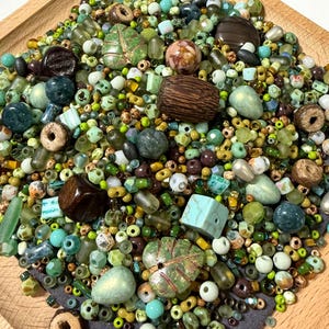 Woodland Relics Mix - Mixed Glass Beads, Assorted Beads for Jewelry Making, DIY Craft Supplies