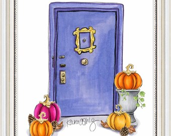 Fall Friends Door - Art Print