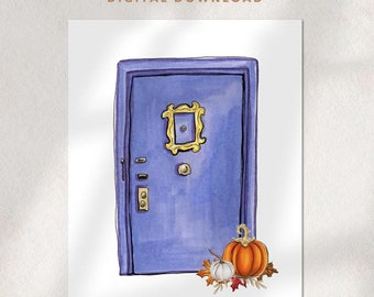 Purple Door Fall Art Print Download Friends & Family Gift for Autumn