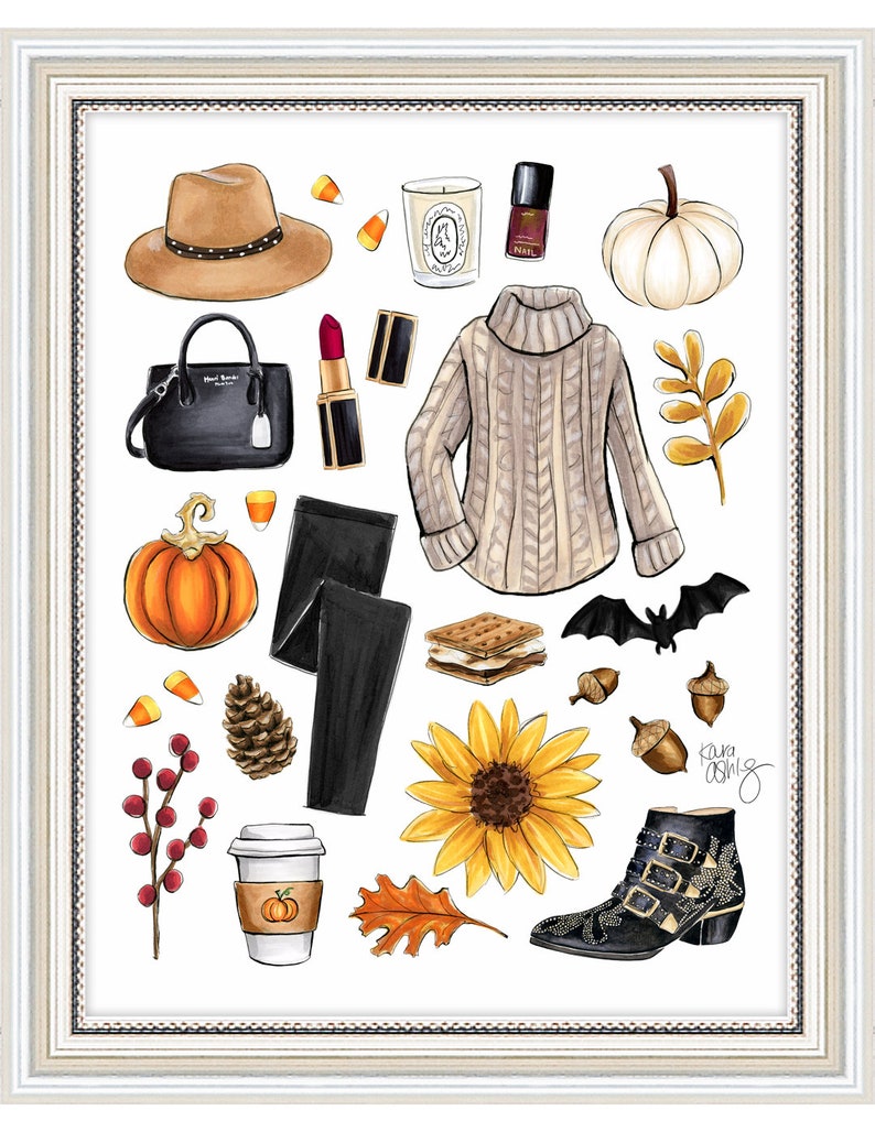 Fall Time Outfit Collage Art Print image 1