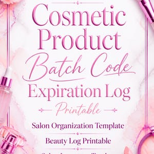 Cosmetic Product Batch Code Expiration Log Printable Salon Organization Template  Beauty Log Printable  Salon Inventory Tracker