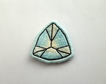 Aquamarine Embroidered Patch - Custom Birthstone Embroidery