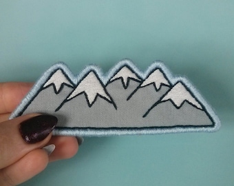 Large Embroidered Mountain Patch -5" Mountain Range Embroidery