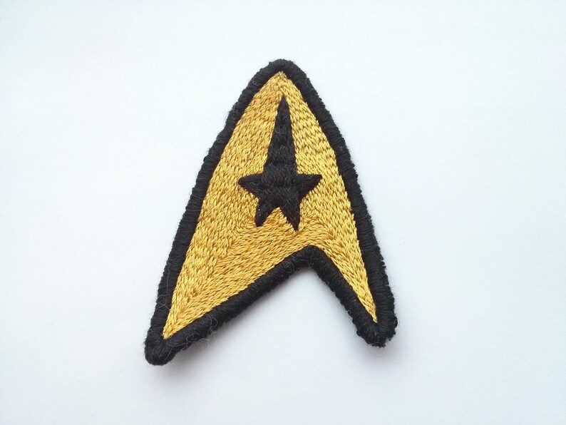 Embroidered Star Trek Command Uniform Costume Cosplay. Gold Star Trek Badge Costume