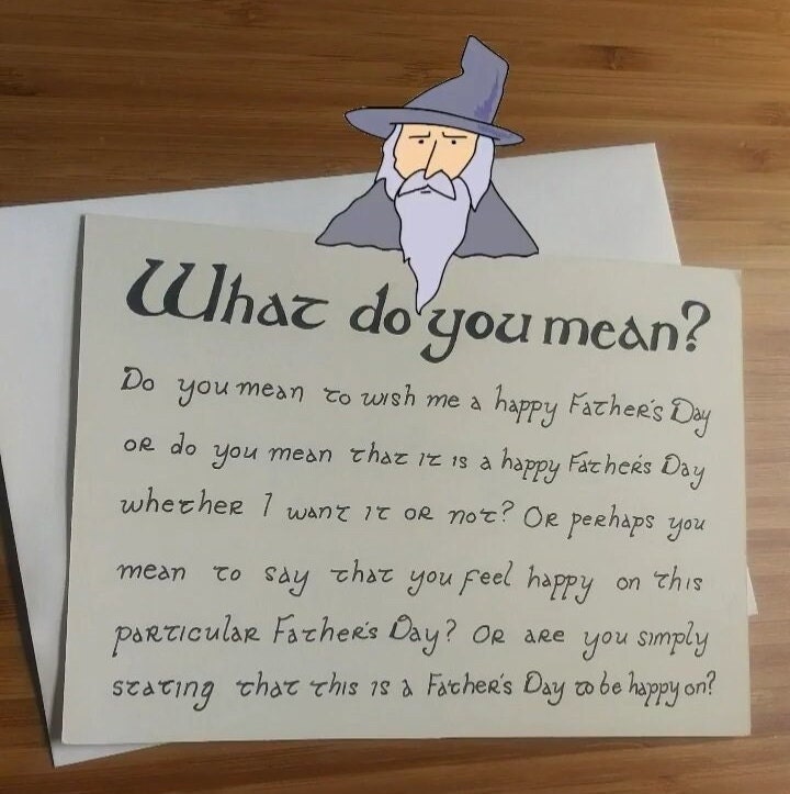 Hobbit Fathers Day Card Lord of the Rings Card - Etsy