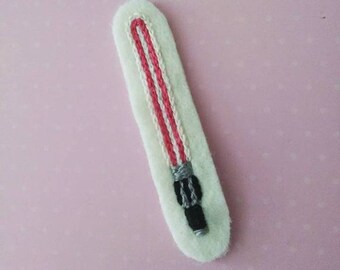 Hand-Embroidered Pink Lightsaber Patch - Unique Design for Star Wars Fans