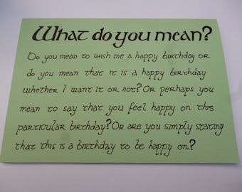 Hobbit Birthday Card - Lord of the Rings