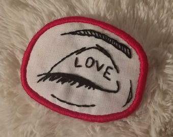 Indiana Jones Eye Patch - Love You Embroidered Patch Ornament  Brooch