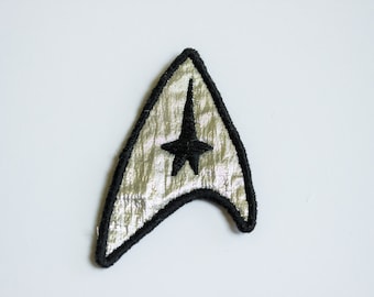 Star Trek Cosplay Embroidered Patch - Silver Starfleet Commander Uniform Badge Easy Halloween Costume