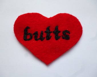 Embroidered Patch Butts - Red Heart Patch Booty Lover