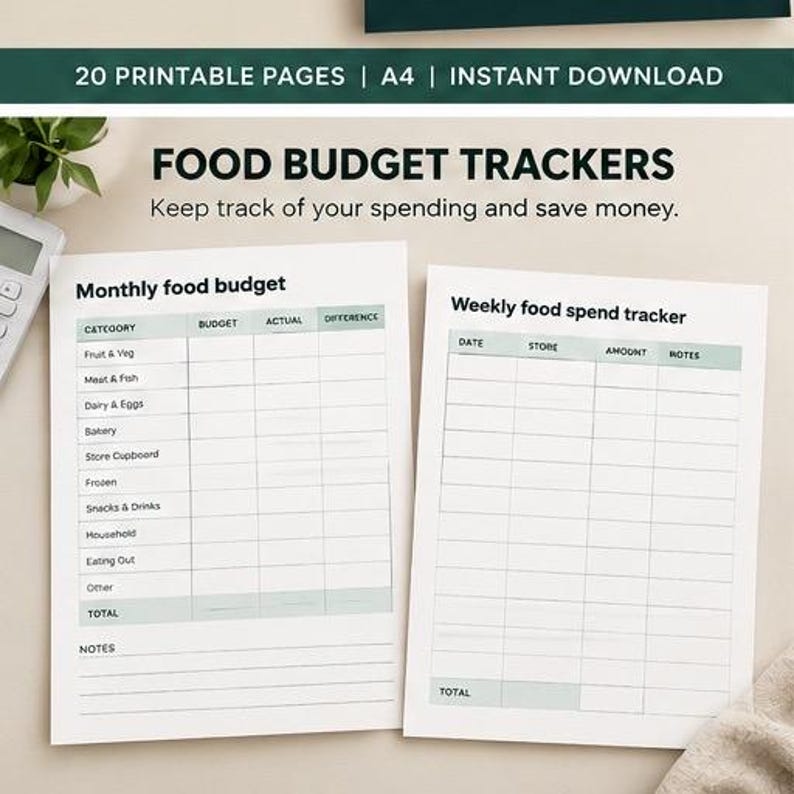 Meal Planner Printable PDF | Weekly Menu and Grocery Shopping List ...