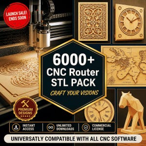6000+ CNC Router Files Bundle | Mega STL Pack | Wood Carving & Engraving Designs | 3D Relief Models | Multiple Categories | Instant Download
