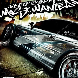 May include: A PC DVD-ROM game case for Need for Speed Most Wanted featuring a black sports car on a city street. The cover displays the game title in white graffiti-style text, the EA logo, and a PEGI 12+ age rating in the bottom corner.