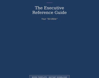 Executive Assistant Reference Guide | EA Bible Template | Executive Preferences & Continuity Document | Admin Professional Digital Download