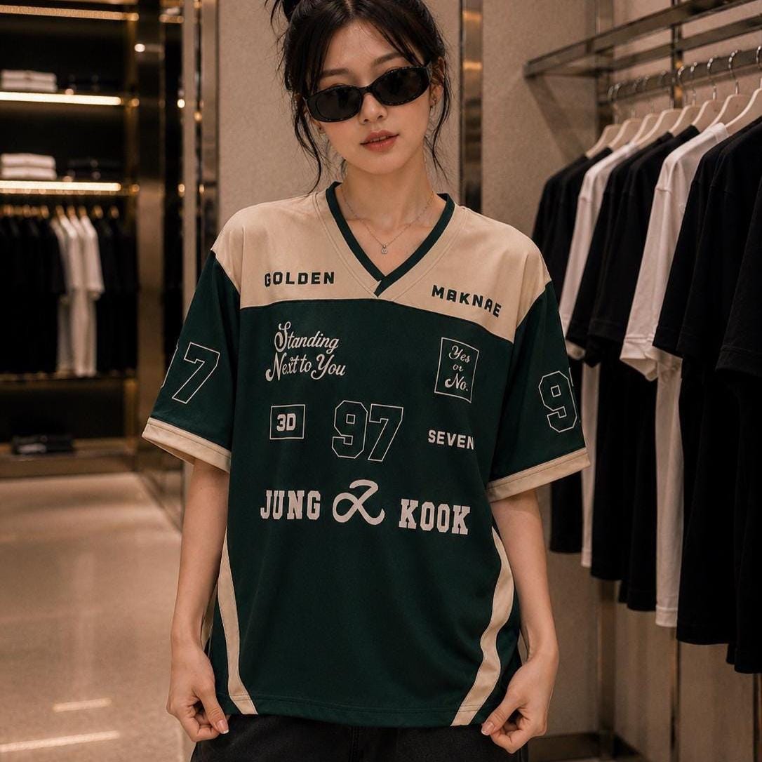 BTS JUNGKOOK 97 ベースボールシャツ Jungkook 97 Oversized Jersey Shirt | Streetwear Tee, Bts Concert