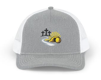Sunrise Shell Embroidered Snapback Trucker Cap | Beach Seashell Design