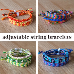 3 pack adjustable string bracelets