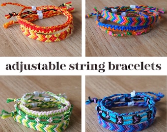 3 pack adjustable string bracelets