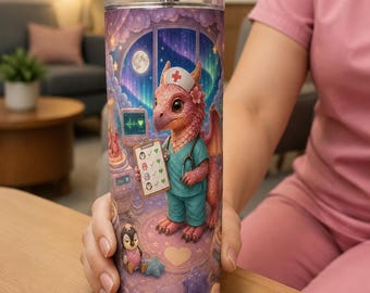 Personalized Pink Kea NICU Tiny Wings Tumbler Wrap | Custom Text 20oz Skinny PNG