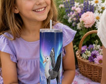 Personalized Enchanted Winged Unicorn Tumbler Wrap | Custom Text 20oz Skinny PNG
