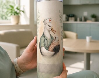 Personalized Sage Labor and Delivery Albatross Tumbler Wrap | Custom Text 20oz Skinny PNG