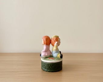 Vintage Raggedy Music Box, 1970s Ann and Andy Revolving Sankyo Figurine