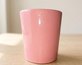 Vintage Haeger USA Pink Ceramic Cylinder Vase Planter Model 4005 Blush Mauve Pottery Cachepot