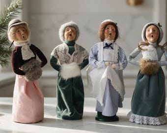 Vintage Byers Choice Carolers Set of 4 Retired Victorian Christmas Figures