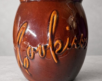 Vintage Hull Pottery Brown Drip Cookie Jar House n Garden Script Ceramic 9"