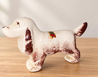 Vintage Gettysburg PA Souvenir Ceramic Dog Figurine Basset Hound Puppy 5 In