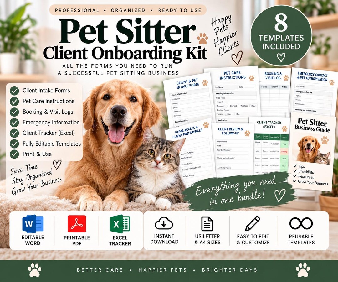 Ensemble de formulaires pour clients de gardiennage d'animaux ...