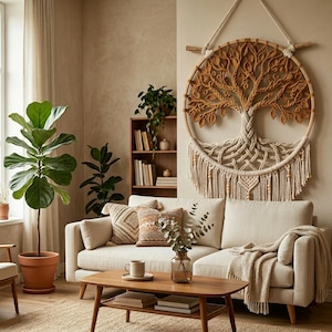 Macramé Tree of Life Wall Hanging Pattern - Large Circular Tapestry PDF - Boho Fiber Art DIY Tutorial