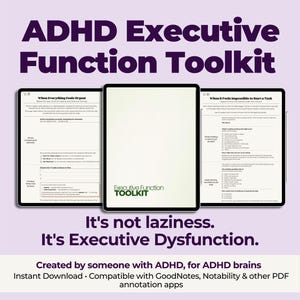 ADHD Executive Function Toolkit, Digital Planner Alternative, Exec Dysfunction Support (Instant Download)