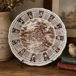 Vintage 1970 Alfred Meakin God Bless This House Zodiac Calendar Plate England 9"