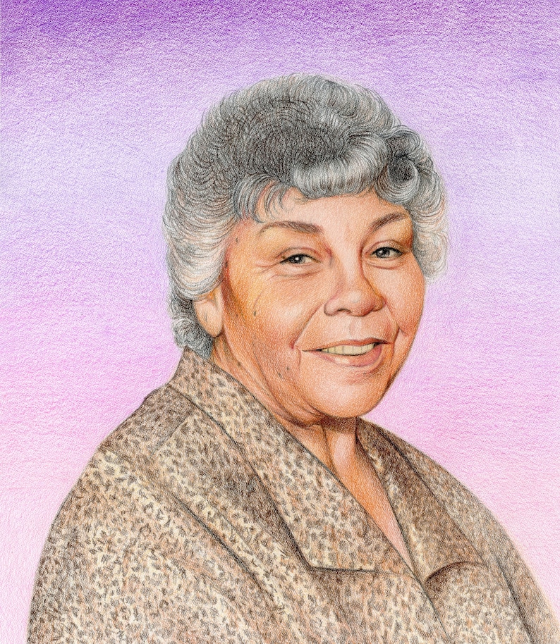 Custom colored pencil portrait commission from photo image 1