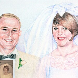 Custom colored pencil portrait commission from photo image 2