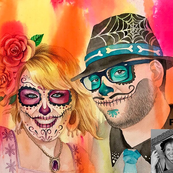 Sugar Skull Painting Etsy